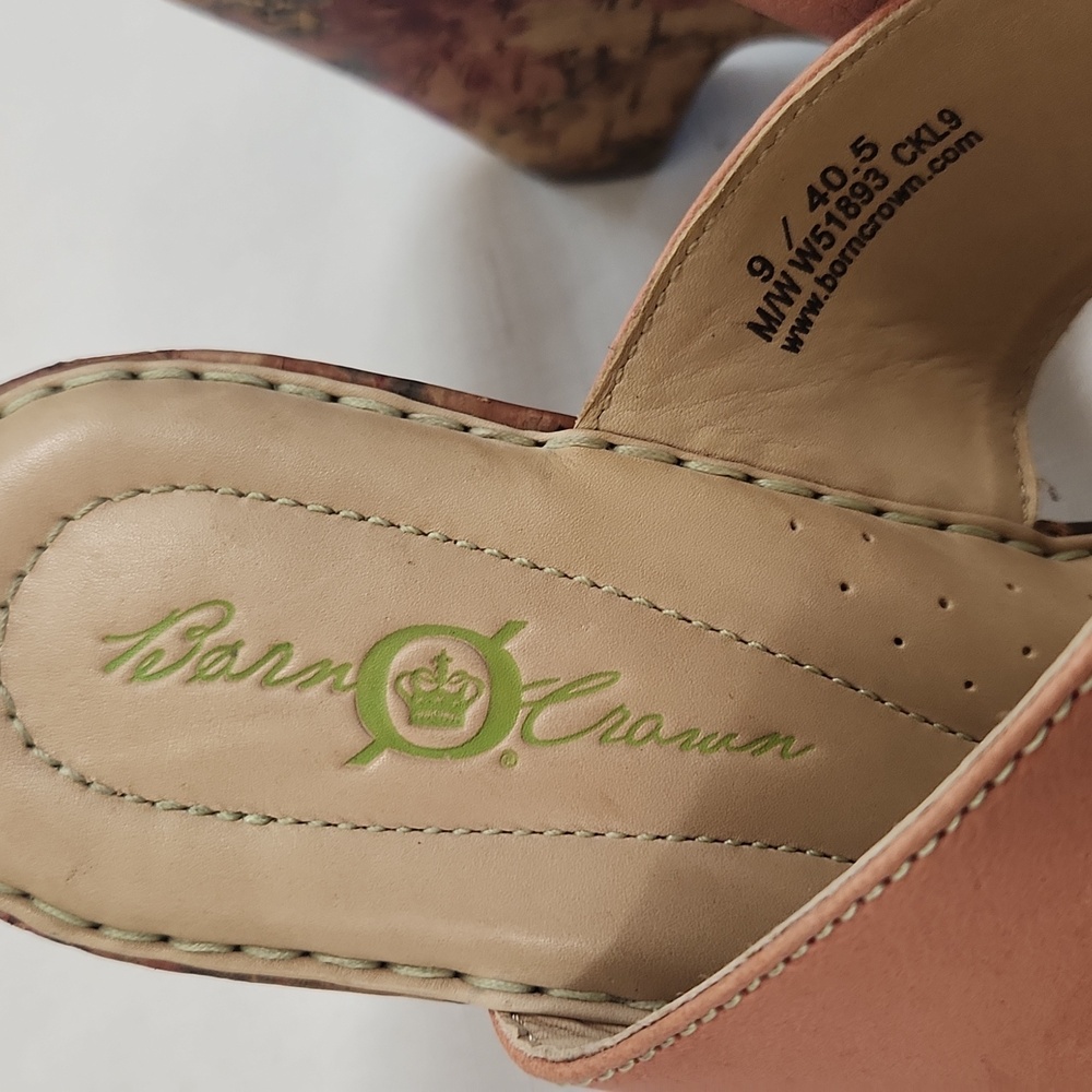 Born Crown Fliral Cork Wrapped Sandals. Blush Pink. Rare. Size 9 - Picture 3 of 8